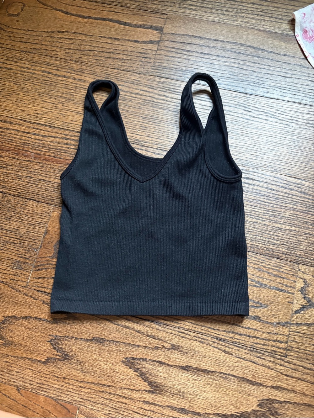 Aeropostale Reversible Black Ribbed Tank Top